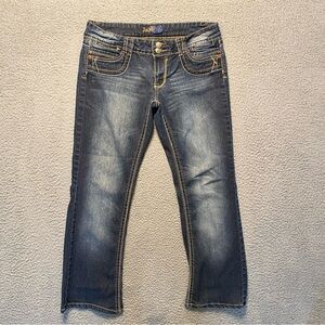 Angels Y2K Jeans Low Rise Bootcut Embroidered Flap Pockets Juniors Size 13